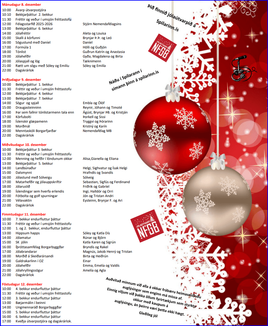 Jólaútvarp NFGB, FM Óðal 101,3